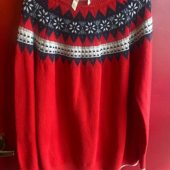 Tommy Hilfiger Fair Aisle Polar Bear Red & blue Sweater Cotton, Nylon & wool XL - Picture 3 of 4